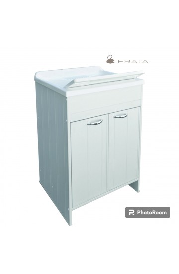 Frata Selection Varus Mobile lavanderia con pilozza lavapanni 1 Anta  con tavola 45x60 in PVC