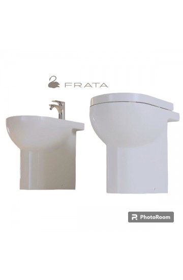 Althea Soul Sanitari Filomuro senza brida in ceramica bianco vaso wc e bidet con sedile copriwc soft close 