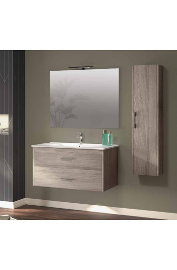Frata Selection Global Trade Ecoslim 91 Composizione Completa di base porta lavabo Sospesa specchio con luce a led e colonna