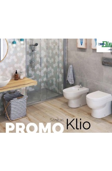 Sanitari Filomuro Linpha Klio  wc rimless e bidet con sedile copri wc