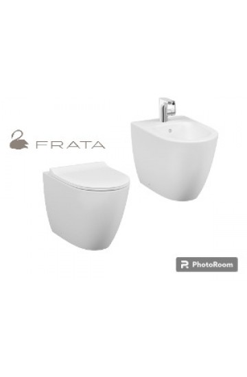  Vitra Sento Sanitari Filomuro Rimless in ceramica Bianco Opaco vaso wc + bidet con sedile copriwc slim soft close